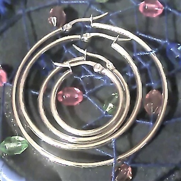 Jewelry - 4 pair Stainless Steel Hoop Earrings Jewelry - 4 pair Stainless Steel Hoop Earrings
